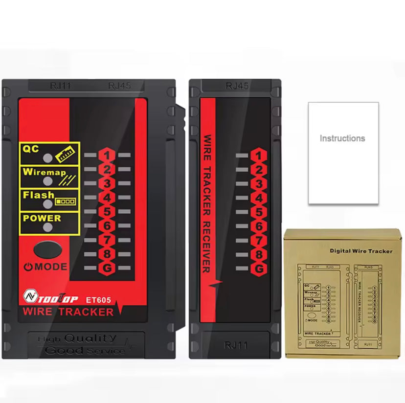TOOLTOP ET605 Network Cable Tester RJ45/RJ11 Cable Port Test POE LAN Break Circuit Analyze Cable Tracing Line Maintenance Tool