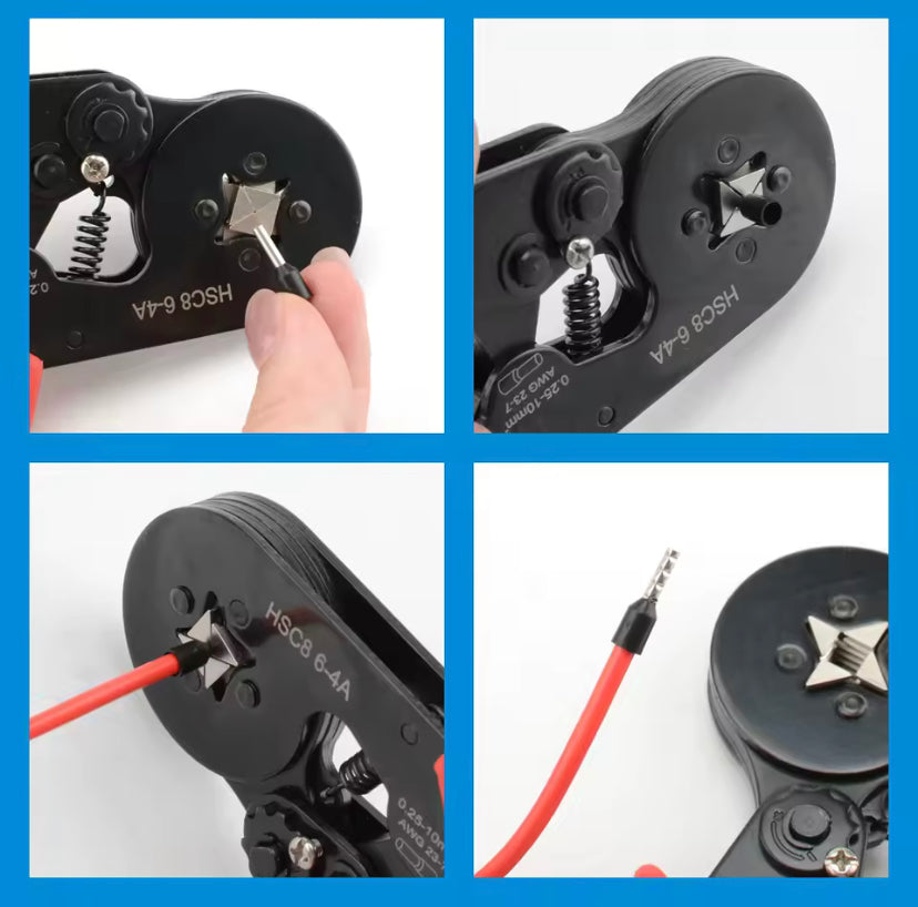 HSC8 6-4A Ferrule Crimp Tool Kit Wire Ferrule Crimper Plier AWG 23-7 with 1200pcs Ferrule Connectors Wire Ends Terminals Crimper
