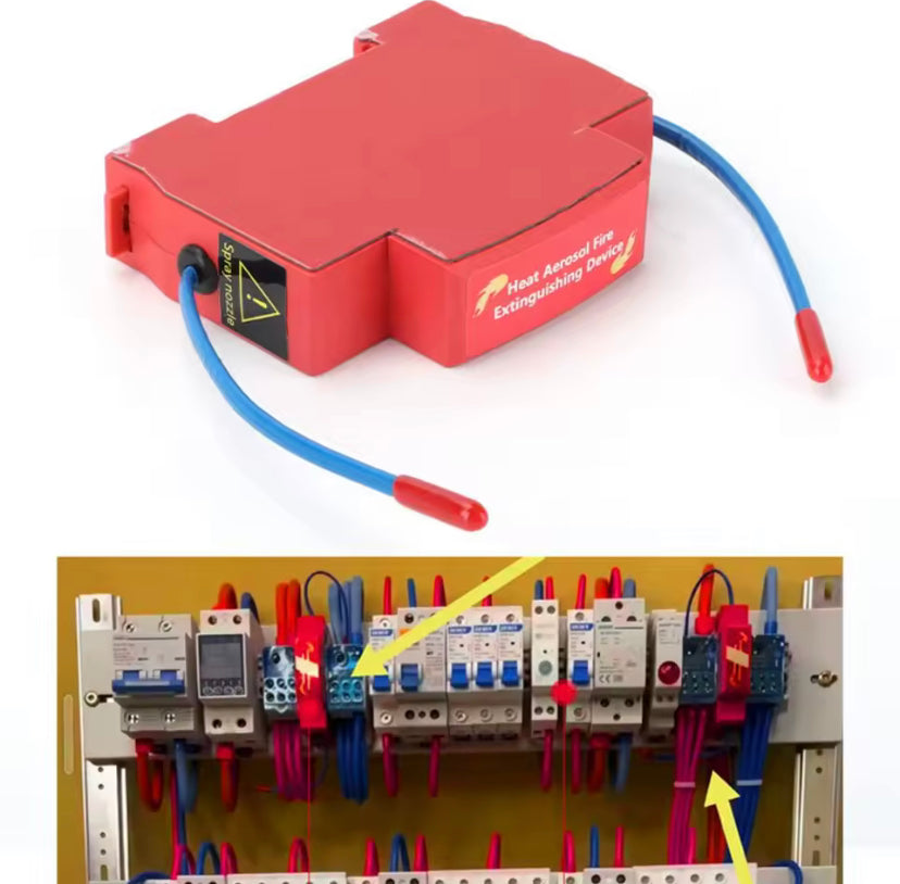 Fire Extinguishing Device For Distribution box Automatic Electrical Fire Suppression DIN Rail Retardant Device Dual-line Design Non-pollution Automatic Household Fire Extinguishing Device