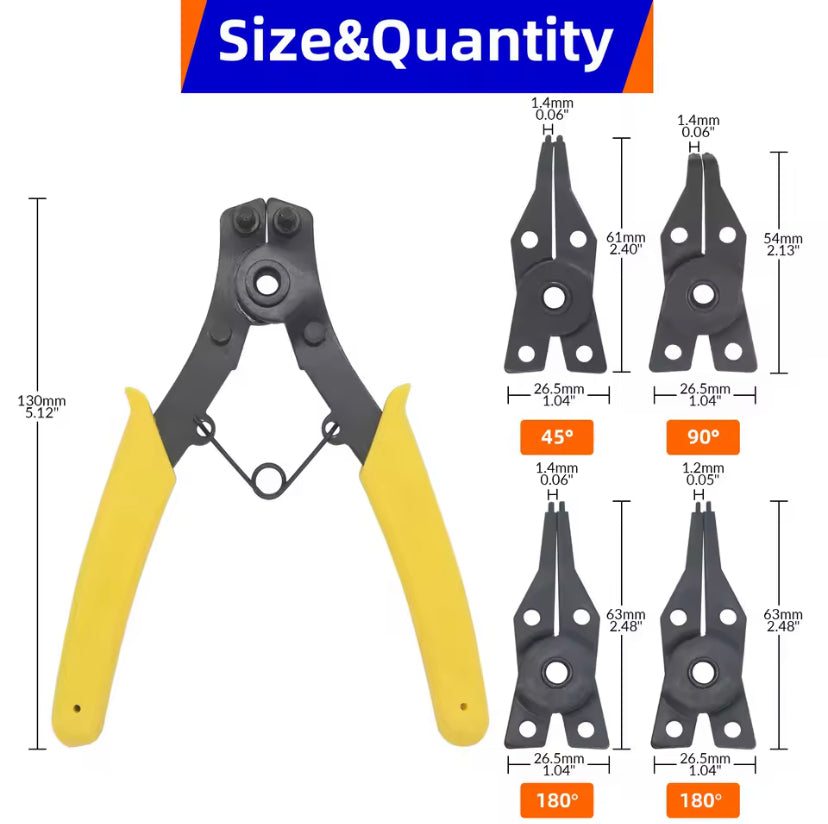 4 In 1 Multifunctional Snap Ring Pliers Multi Crimp Tool Internal External Ring Remover Retaining Circlip Pliers Tools