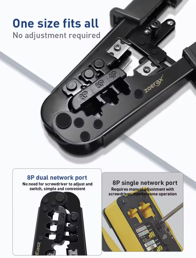 4 in 1 RJ45 Network LAN Cable Crimper Tester Pliers Cutting Ratchet Tool 8P/6P/4P Wire Cutter Tool Test Crimping Pliers