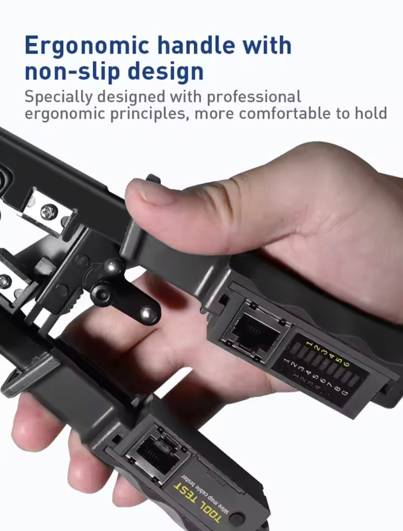 4 in 1 RJ45 Network LAN Cable Crimper Tester Pliers Cutting Ratchet Tool 8P/6P/4P Wire Cutter Tool Test Crimping Pliers