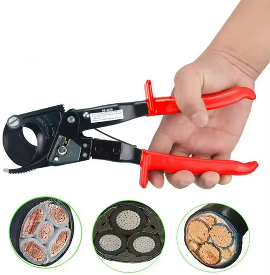 Ratchet Cable Cutter, Heavy Duty Wire Cutter for Aluminum Copper Cable, Ratcheting Wire Cutting Hand Tool HS-325A