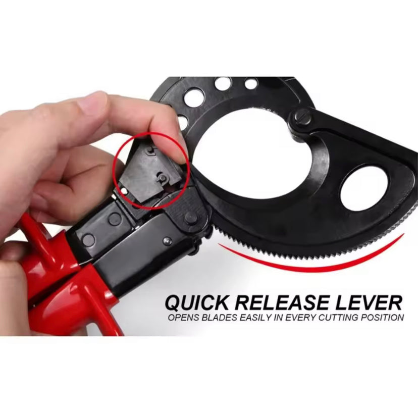 Ratchet Cable Cutter, Heavy Duty Wire Cutter for Aluminum Copper Cable up to 400mm², Ratcheting Wire Cutting Hand Tool HS-520A