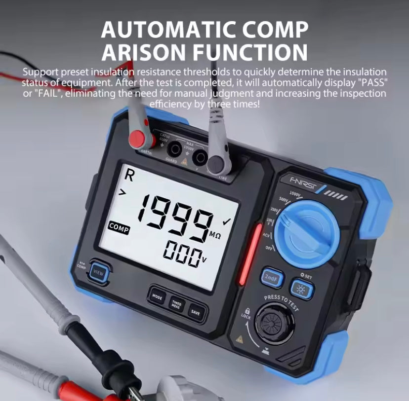 FNIRSI MRT-1050 Insulation Resistance Tester 1000V 20G Ω Megohmmeter With AC/DC Voltage Measurement Capability