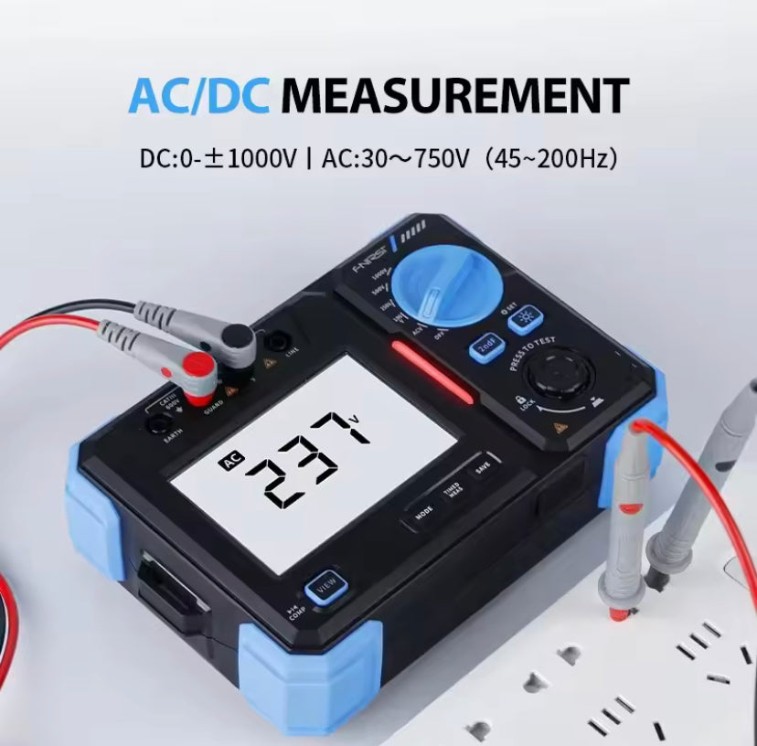 FNIRSI MRT-1050 Insulation Resistance Tester 1000V 20G Ω Megohmmeter With AC/DC Voltage Measurement Capability