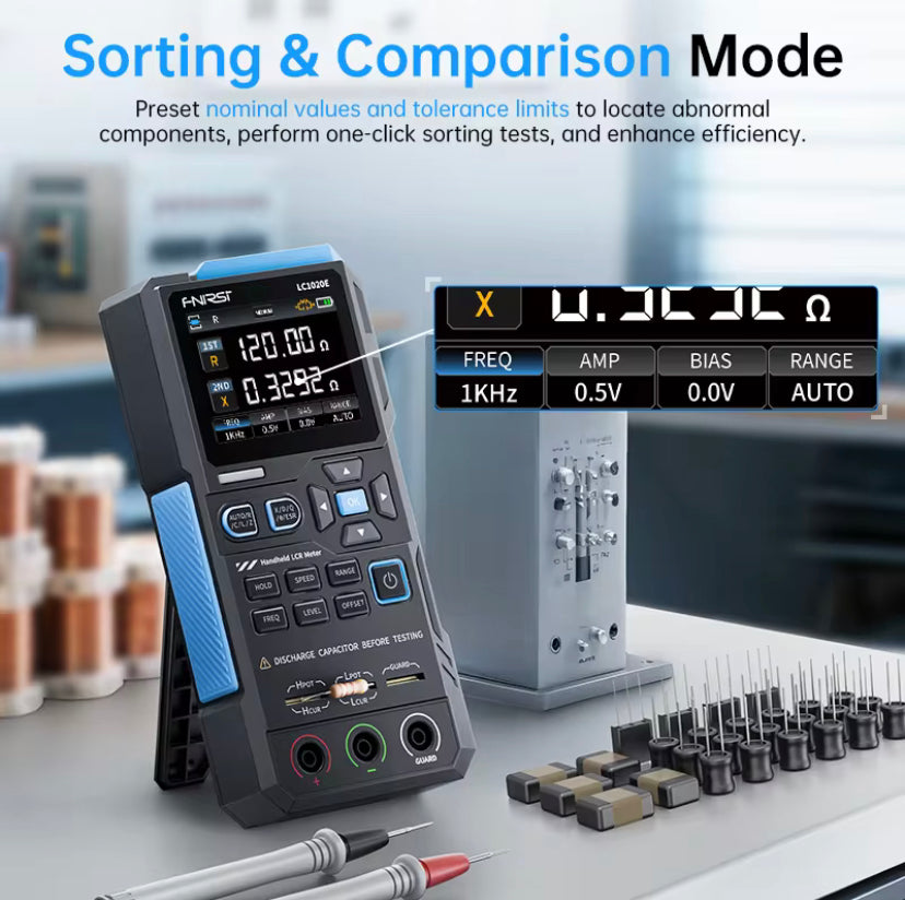 FNIRSI LC1020E High Precision Digital Bridge LCR ESR Tester Resistance Capacitance Inductance Electronic Component Measurement