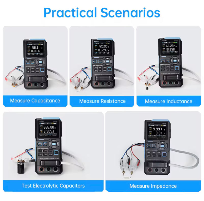 FNIRSI LC1020E High Precision Digital Bridge LCR ESR Tester Resistance Capacitance Inductance Electronic Component Measurement
