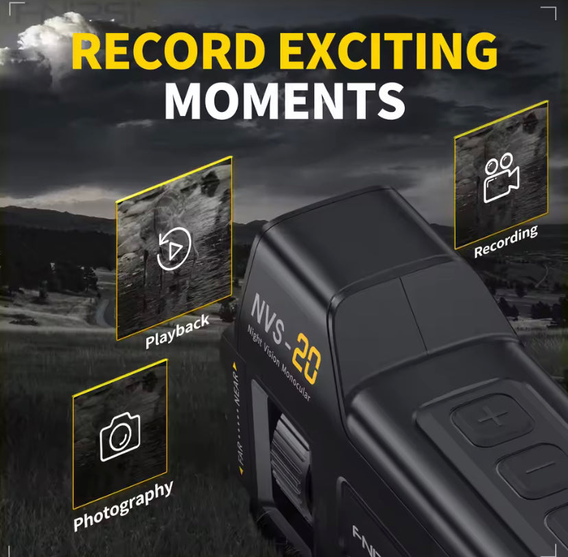 FNIRSI Telescope NVS-20 4K HD Monocular Night Vision Goggles 6X Digital Zoom 300m Hunting Camping Scope Day and Night Dual Use