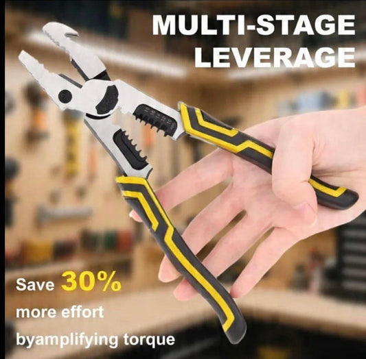 Robust Lineman Pliers, a Versatile 7-In-1 Tool Featuring a Wire Cutter, Crimper, Stripper, And Nail Puller | 22.86cm CRV Combination Pliers Designed for Gripping, Cutting, Stripping, And Hammering | Multi-Functional Hand Tools