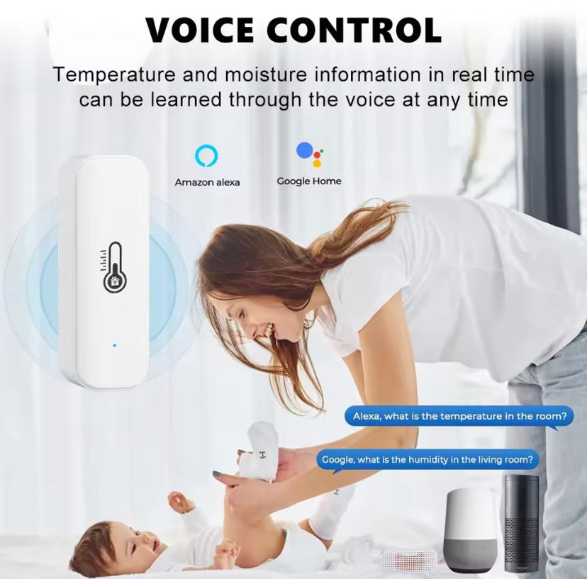 Tuya WiFi Temperature Humidity Sensor Smart Sensor APP Remote Control For Smart Home Support SmartLife Yandex Alexa