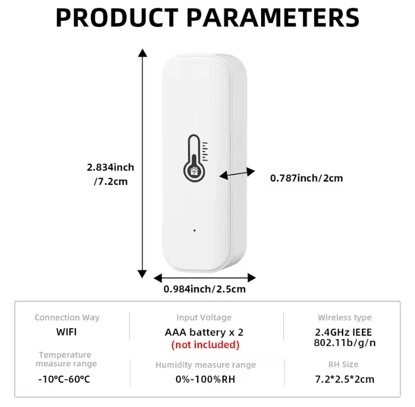 Tuya WiFi Temperature Humidity Sensor Smart Sensor APP Remote Control For Smart Home Support SmartLife Yandex Alexa