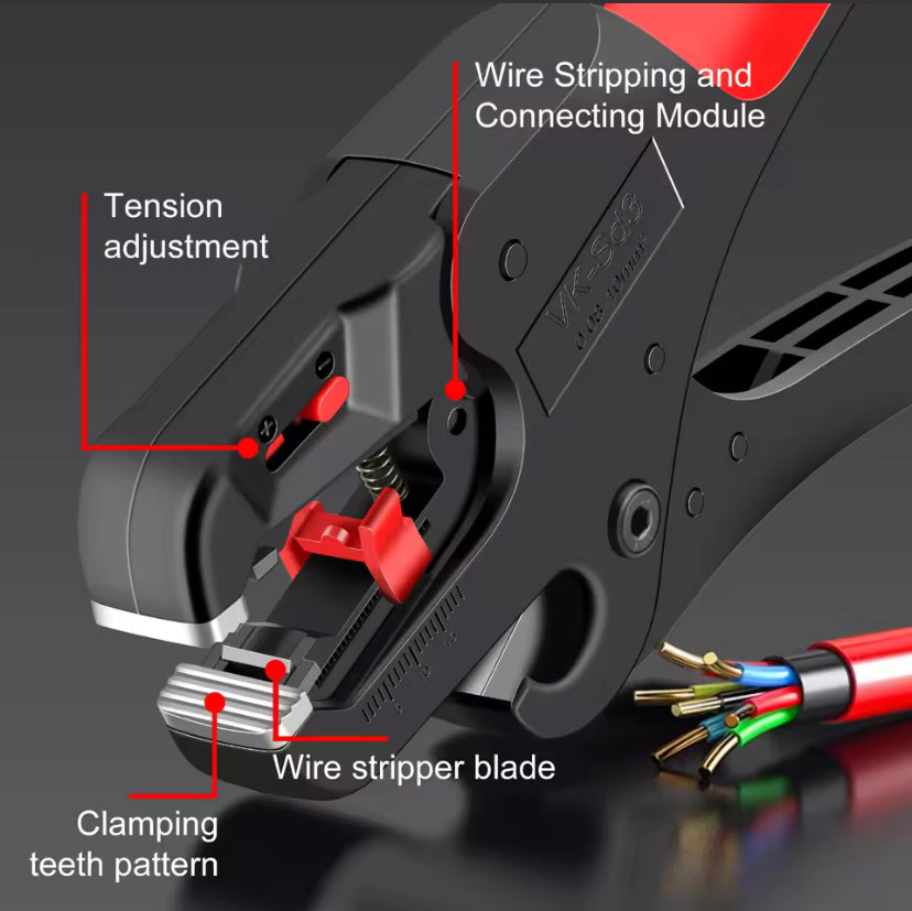 Automatic Wire Stripper Range 0.03-10mm Electrician Wire Tool Cable Wire Stripper Cutter Multifunctional Cable Cutting Pliers D3