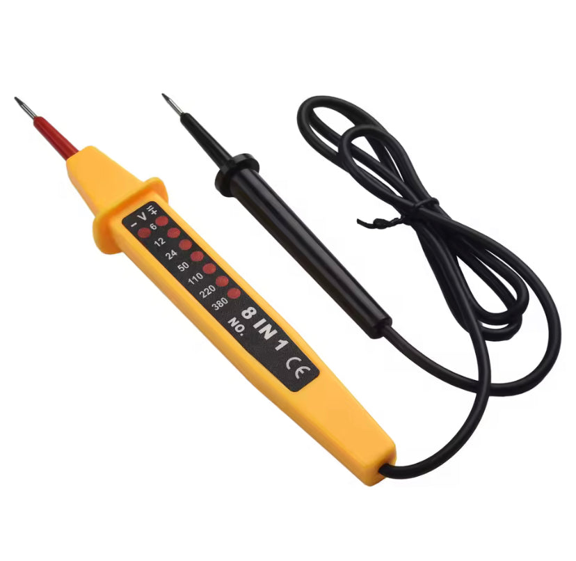 8-In-1 Tester Voltage AC DC 6-500V Auto Electrical Pen Circuit Detector Tester For Home Wiring Inspection Electrical Appliances
