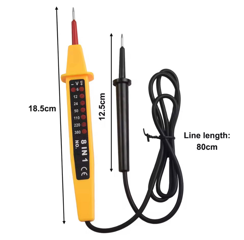 8-In-1 Tester Voltage AC DC 6-500V Auto Electrical Pen Circuit Detector Tester For Home Wiring Inspection Electrical Appliances
