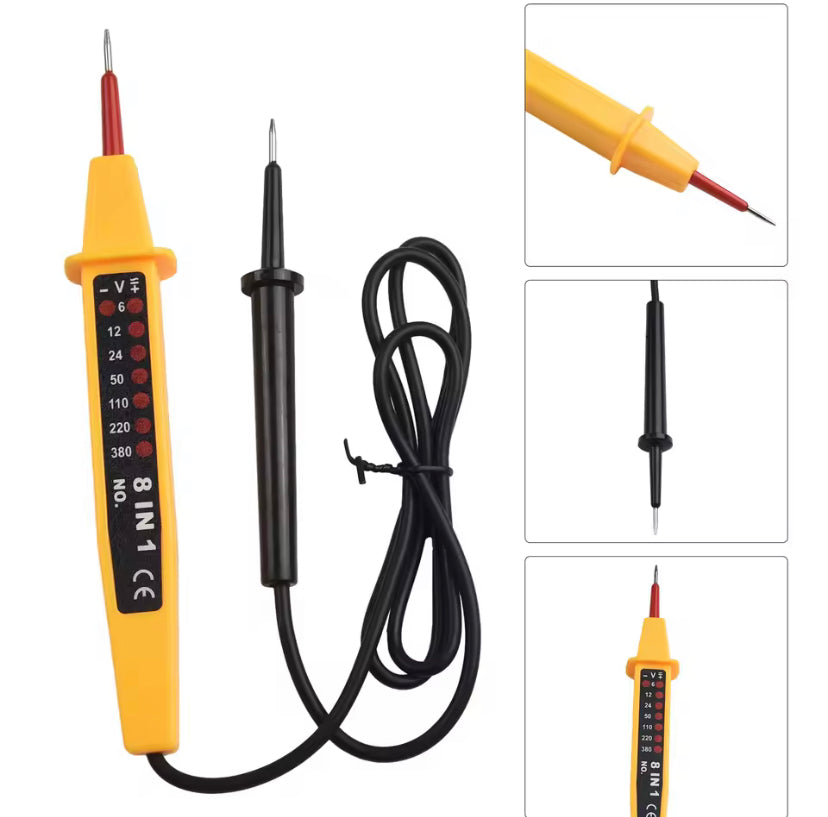 8-In-1 Tester Voltage AC DC 6-500V Auto Electrical Pen Circuit Detector Tester For Home Wiring Inspection Electrical Appliances