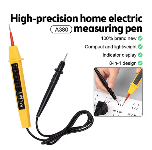 8-In-1 Tester Voltage AC DC 6-500V Auto Electrical Pen Circuit Detector Tester For Home Wiring Inspection Electrical Appliances