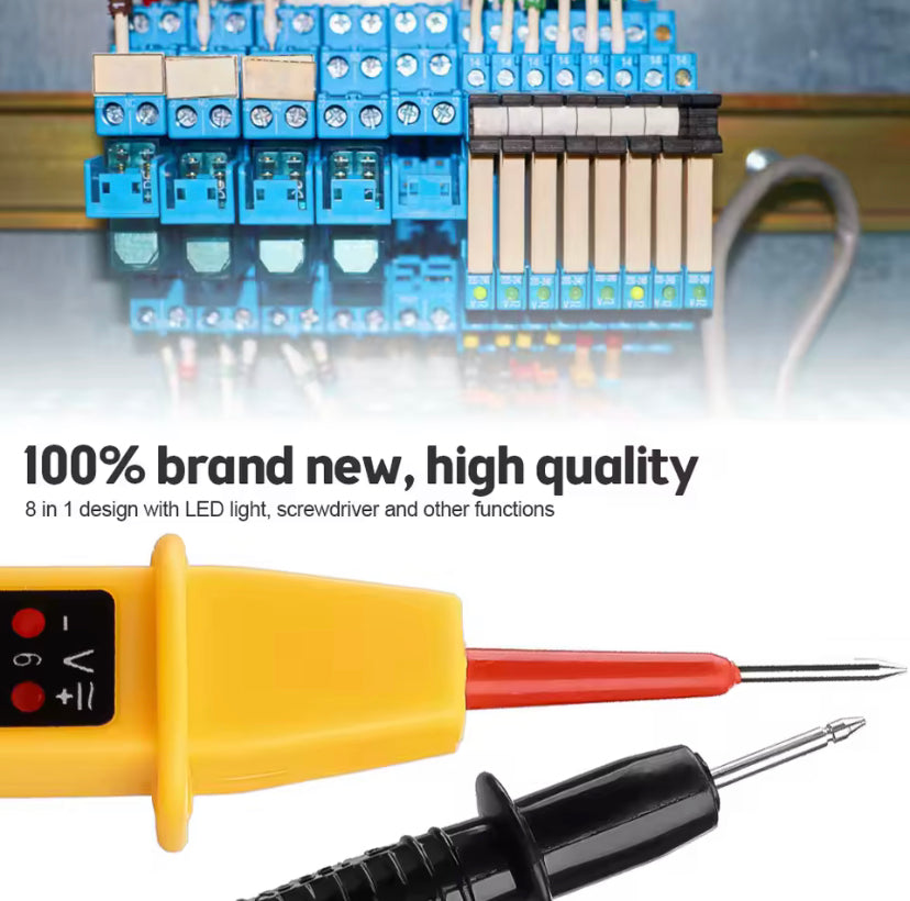 8-In-1 Tester Voltage AC DC 6-500V Auto Electrical Pen Circuit Detector Tester For Home Wiring Inspection Electrical Appliances