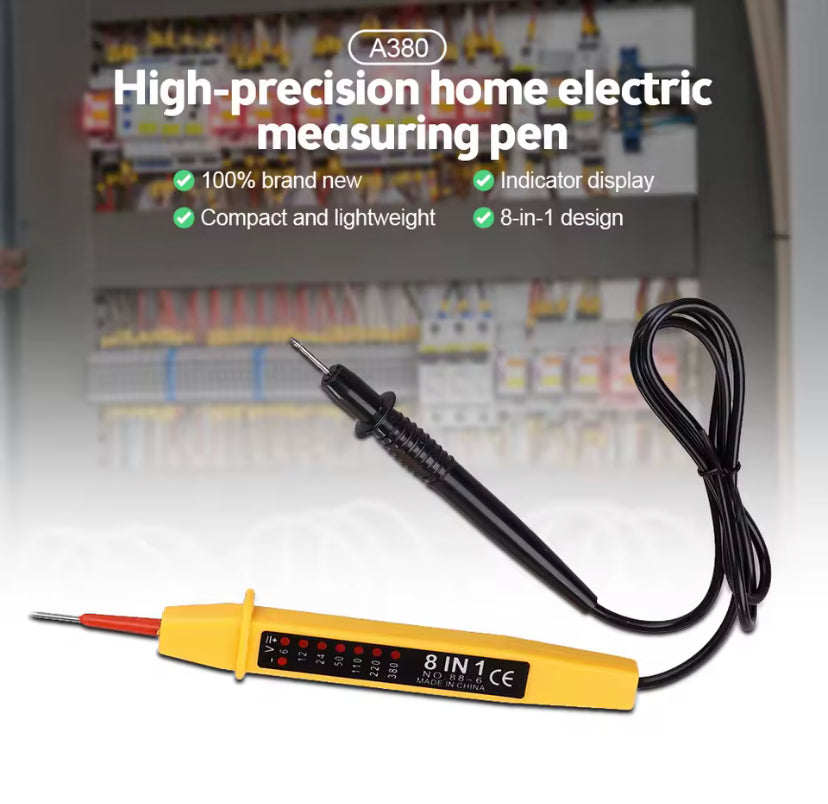 8-In-1 Tester Voltage AC DC 6-500V Auto Electrical Pen Circuit Detector Tester For Home Wiring Inspection Electrical Appliances