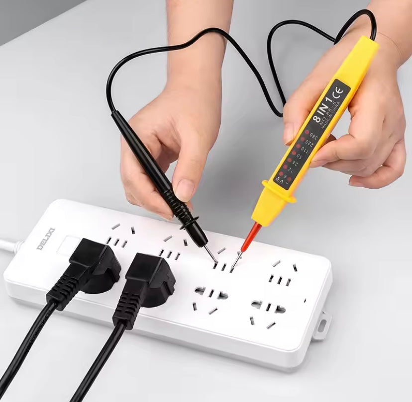 8-In-1 Tester Voltage AC DC 6-500V Auto Electrical Pen Circuit Detector Tester For Home Wiring Inspection Electrical Appliances