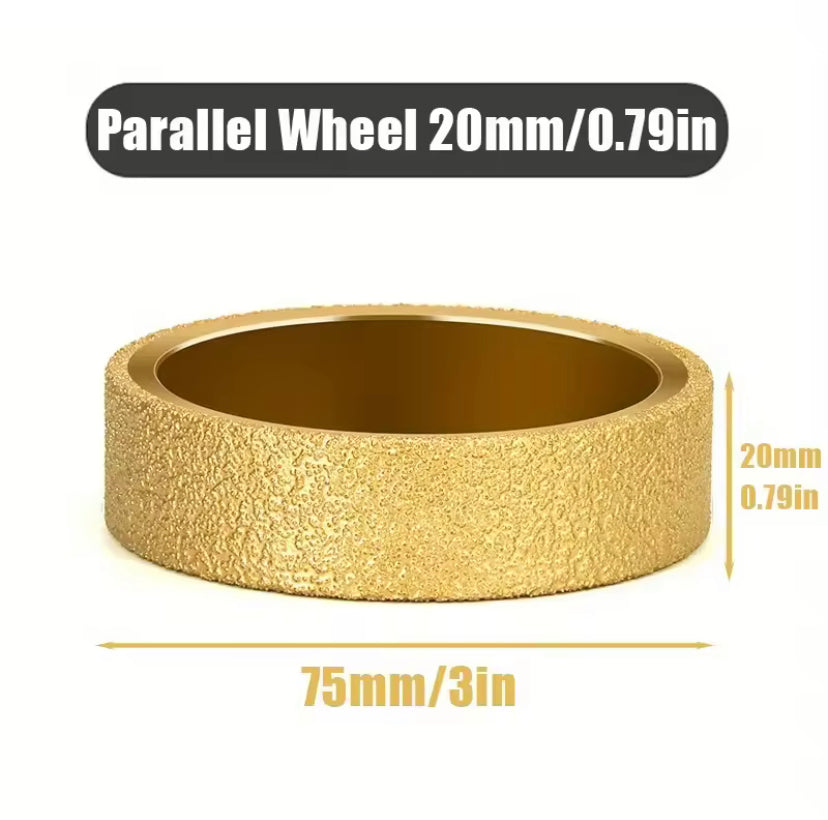 1PC Parallel Profile Shaping Wheel 75x20mm Arbor Vacuum Brazed Diamond Edges Wheel for Tile,Quartz Stone,Marble,Granite,Rock,Stone