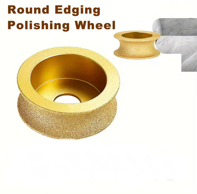 1PC Dry Vacuum Brazed Diamond Round Polishing Wheel 75x20mm Bore Dia Ceramic Edging Wheel  For Tile,Quartz Stone,Marble,Granite,Rock,Stone