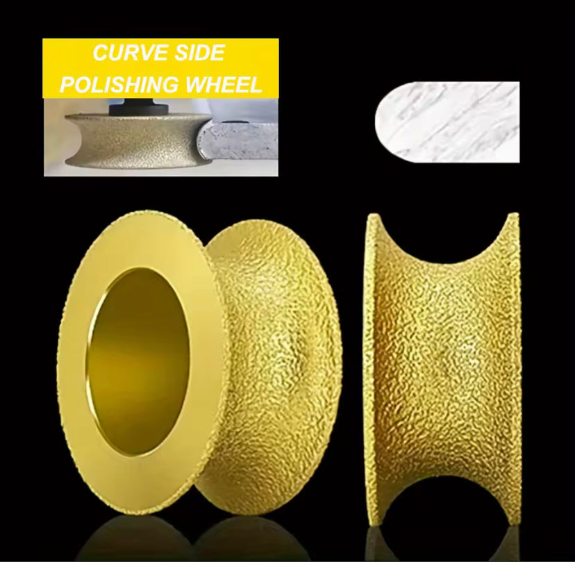 1PC Dry Vacuum Brazed Diamond Round Polishing Wheel 75x20mm Bore Dia Ceramic Edging Wheel  For Tile,Quartz Stone,Marble,Granite,Rock,Stone
