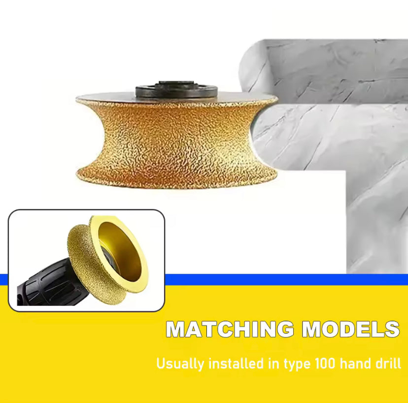 1PC Dry Vacuum Brazed Diamond Round Polishing Wheel 75x20mm Bore Dia Ceramic Edging Wheel  For Tile,Quartz Stone,Marble,Granite,Rock,Stone