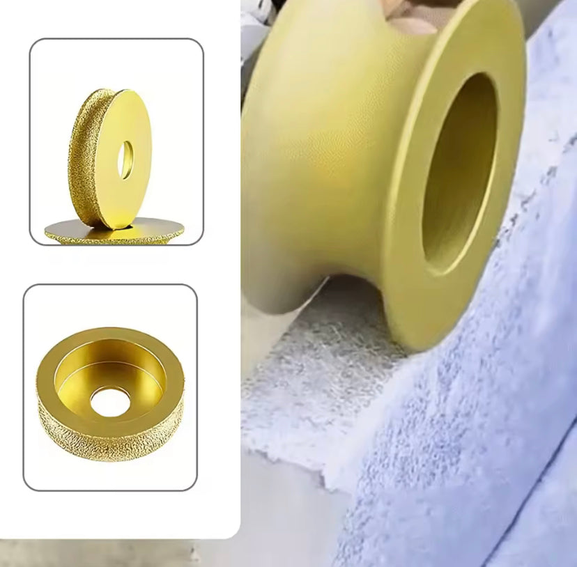 1PC Dry Vacuum Brazed Diamond Round Polishing Wheel 75x20mm Bore Dia Ceramic Edging Wheel  For Tile,Quartz Stone,Marble,Granite,Rock,Stone