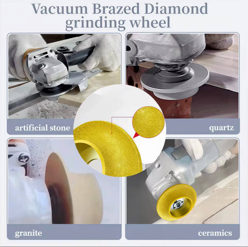 1PC Vacuum Brazed Diamond French Edge Wheel Hole Diameter 75x20mm Diamond Smooth Polishing Wheel For Tile Quartz Marble Granite