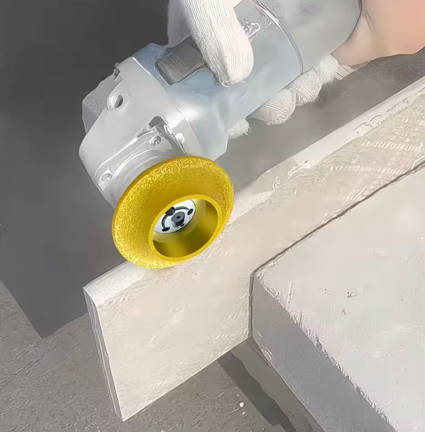 1PC Vacuum Brazed Diamond French Edge Wheel Hole Diameter 75x20mm Diamond Smooth Polishing Wheel For Tile Quartz Marble Granite