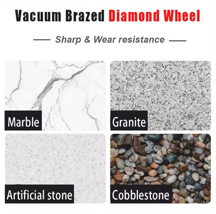 1PC Vacuum Brazed Diamond French Edge Wheel Hole Diameter 75x20mm Diamond Smooth Polishing Wheel For Tile Quartz Marble Granite