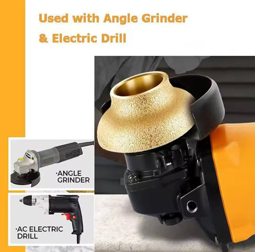 1PC Stone Grinding Wheel Dockbill-Shaped Edge Marble Granite Tile Trimming Grinding Wheel Brazied Diamond Angle Grinder Wheel For Tile Quartz Marble Granite