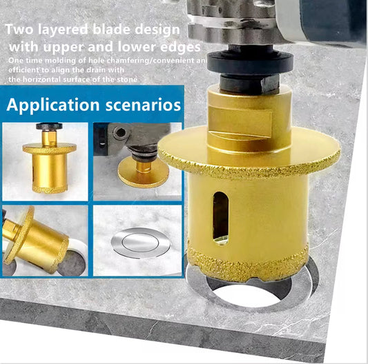 1PC M10 Double-Layer Diamond Hole Opener Table Basin Tool Brazing Diamond Hole Saw Core Drill Bit for Granite Marble Porcelain Tile