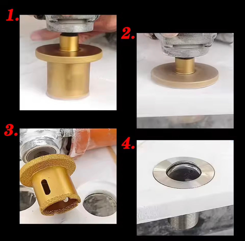 1PC M10 Double-Layer Diamond Hole Opener Table Basin Tool Brazing Diamond Hole Saw Core Drill Bit for Granite Marble Porcelain Tile