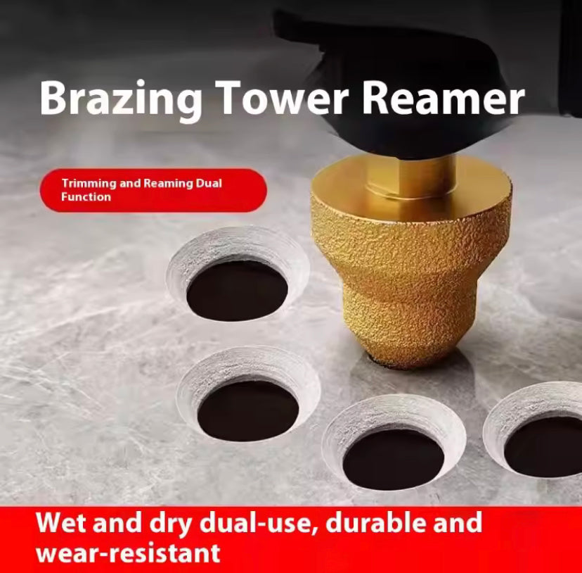1PC Brazed Pagoda Drill Bit M10 Brazed Diamond Tower Drill Tile Stone Rock Plate Drill Reaming Integrated Bit Diamond Tools
