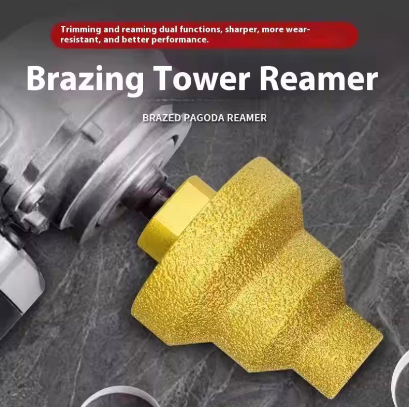 1PC Brazed Pagoda Drill Bit M10 Brazed Diamond Tower Drill Tile Stone Rock Plate Drill Reaming Integrated Bit Diamond Tools
