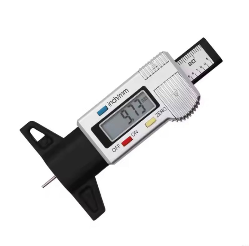 Digital Tread Depth Gauge Battery Operated Car Tire Meter Large Display Thickness Gauge High Precision Measuring Depth Caliper