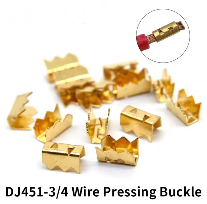 Shark Tooth Terminal Connectors 100PCS Tooth Shape Brass Parallel Wire Buckle U-shaped Wire Buckle Crocodile Tooth Cover