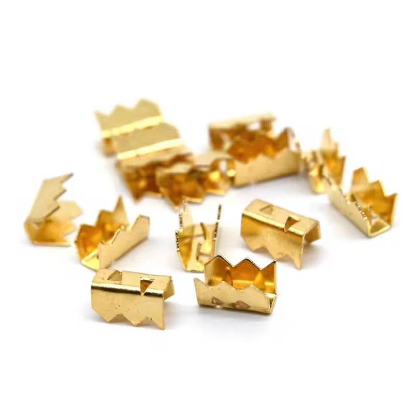 Shark Tooth Terminal Connectors 100PCS Tooth Shape Brass Parallel Wire Buckle U-shaped Wire Buckle Crocodile Tooth Cover