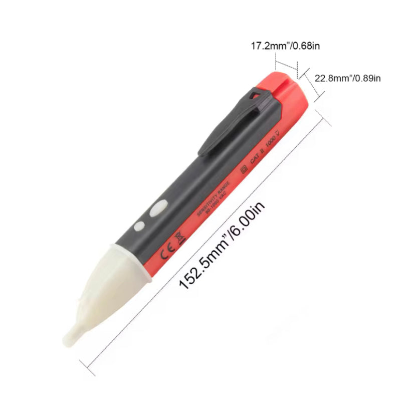 Non Contact Voltage Tester Pen with Buzzer Alarm AC 90V-1000V Live Wire Detector  Electric Tester Flashlight Function