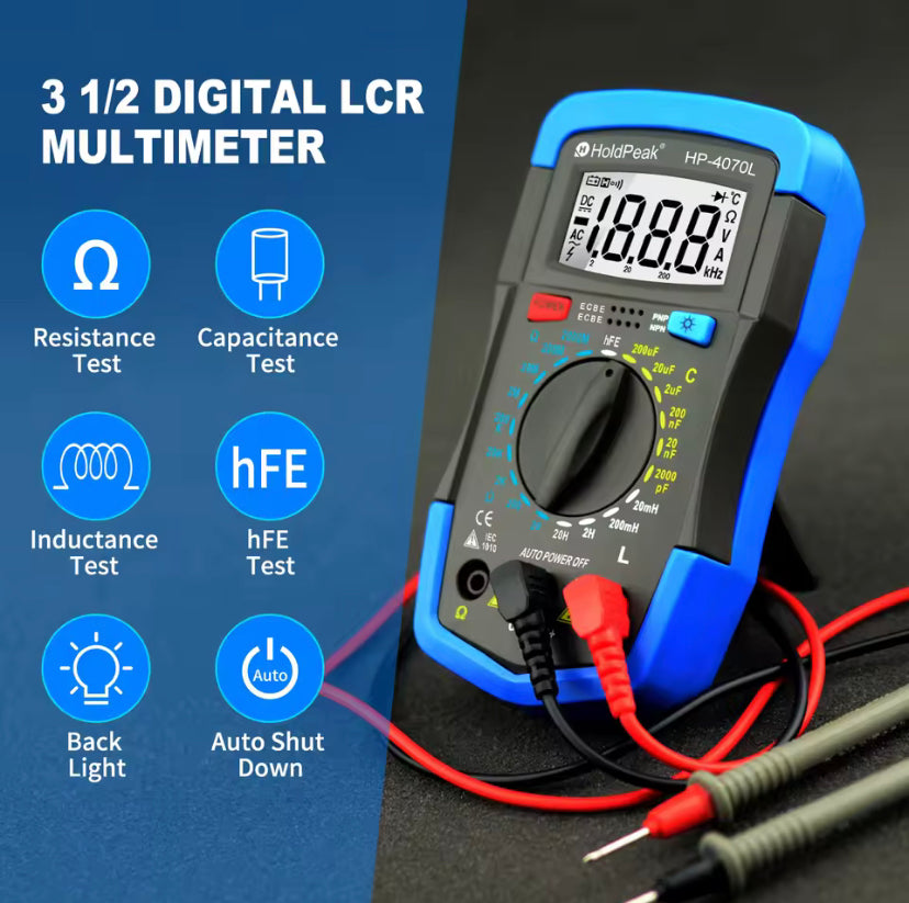 HoldPeak HP-4070L Capacitance Multimeter Digital  Inductance LCD Meter hFE Test With Backlight Inductance LCR Meter Repair Tool
