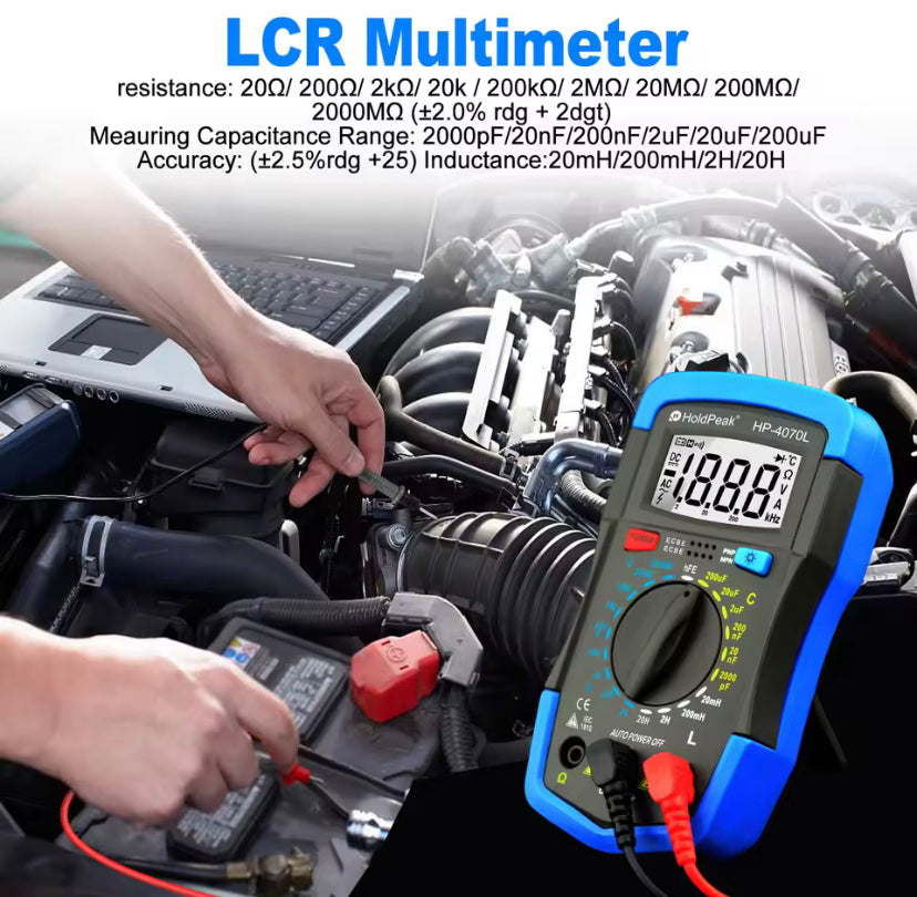 HoldPeak HP-4070L Capacitance Multimeter Digital  Inductance LCD Meter hFE Test With Backlight Inductance LCR Meter Repair Tool