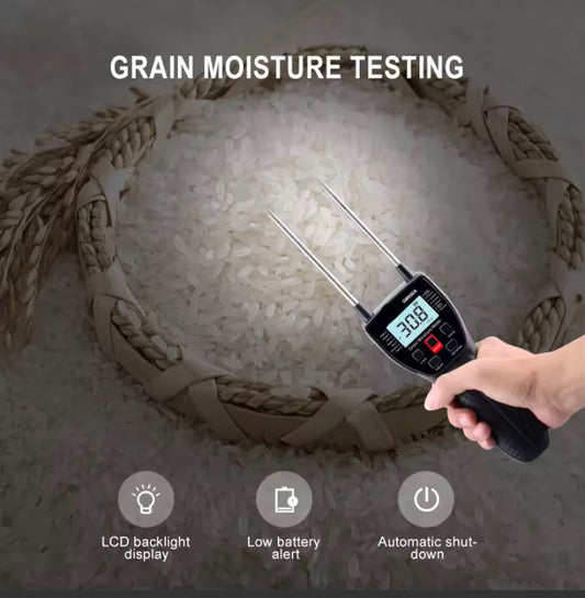 BENETECH GM650 Grain Moisture Meter LCD Digital Hygrometer Handheld Humidity Content Detector for Corn Wheat Rice Bean Barley Fodder