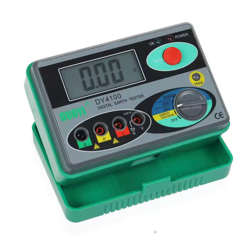 DY4100 Digital Earth Ground Resistance Meter Megohmmeter 0-2000 Ohm Instruments Inspection Electrician Resistance Tester