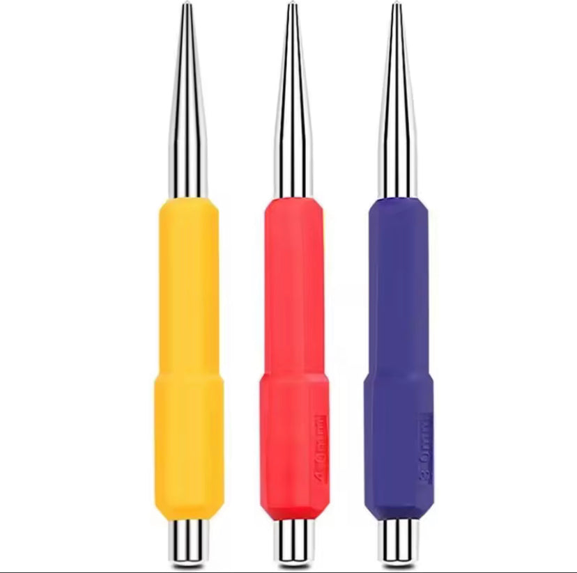3Pcs Center Pin Punch Set For Metal Wood Drilling Positioning Fitter Machinist Repair Hand Tools High Hardness Alloy Steel