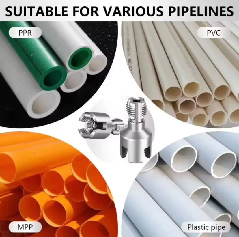 Internal & External Pipe Threading Tool Electric Drill Compatible PVC Pipe Threader Kit  Pipe Thread Cutting Tool For 1/2 inch PiPe