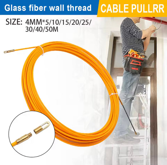 4mm 5M/15M/20M/25M/30M Fiberglass Cable Push Puller Cable Reel Duct Snake Rodder Fish Tape Electrician Threading Device Aid Tool