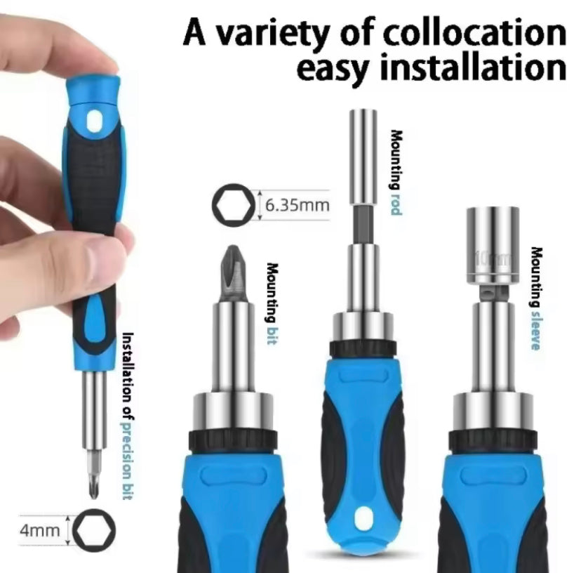 44 PCS Multifunction Screwdriver Ratchet Bit Kit One Word Cross Hexagon Screwdriver Small Screwdriver Socket Head Set