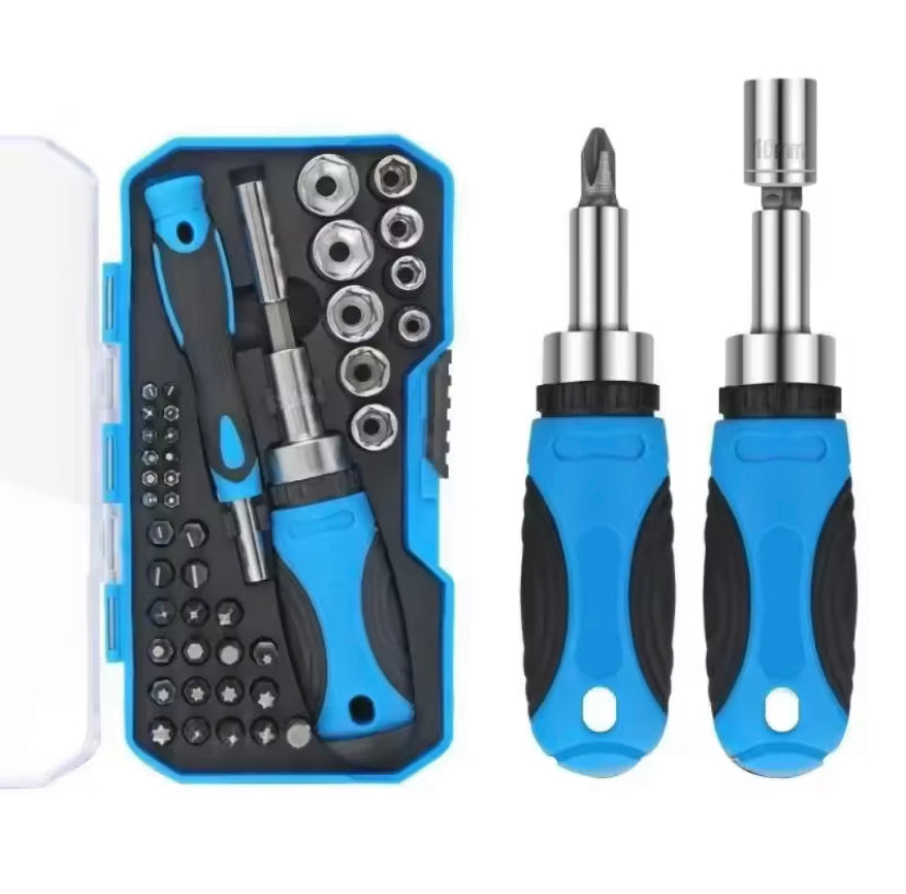 44 PCS Multifunction Screwdriver Ratchet Bit Kit One Word Cross Hexagon Screwdriver Small Screwdriver Socket Head Set